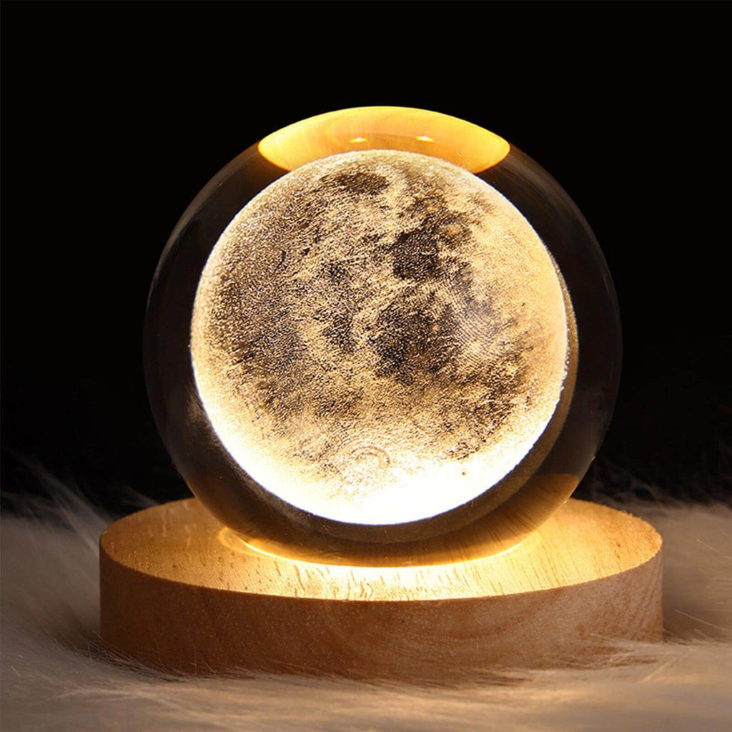 Lampe Lune Cristal 3D