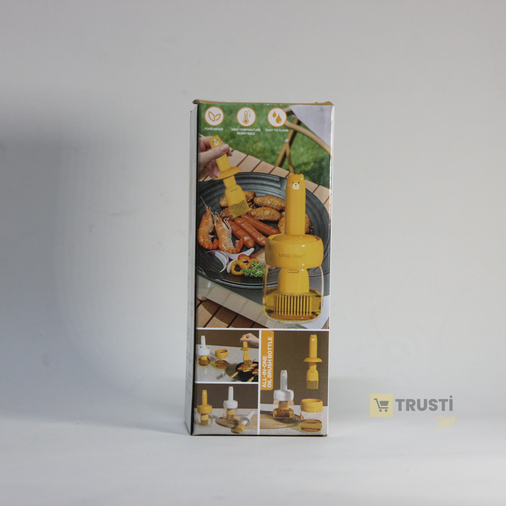 Bouteille Brosse Tout-en-Un pour Huiles – Badigeonnage Facile des Aliments