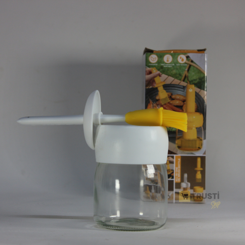 Bouteille Brosse Tout-en-Un pour Huiles – Badigeonnage Facile des Aliments