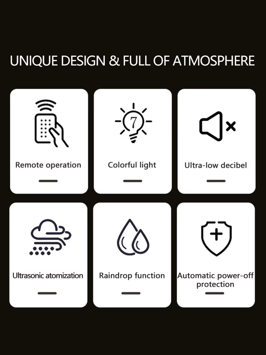 Diffuseur d’arômes Rainfire – Brume relaxante + Parfum offert dans le coffret