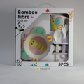 Set Vaisselle Enfant 5 Pièces en Fibre de Bambou