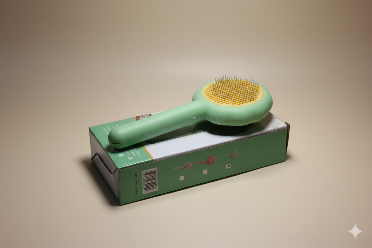 Brosse de Toilette pour Chats & Chiens – Auto-nettoyante & Massage