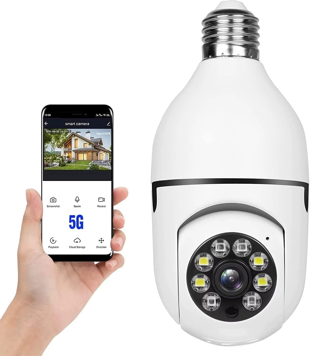 Caméra Ampoule WiFi 360° – Vision Nocturne & Surveillance Sans Fil | Guardian Lamp Camera