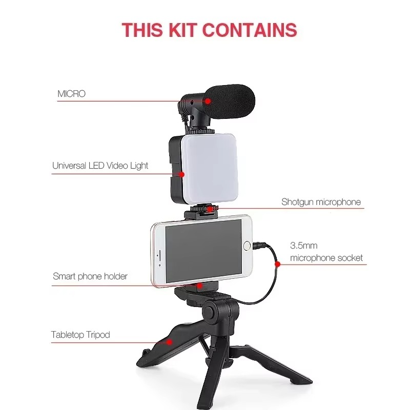 🎥 Kit Vlogging pour Smartphone – Qualité Pro Facilement