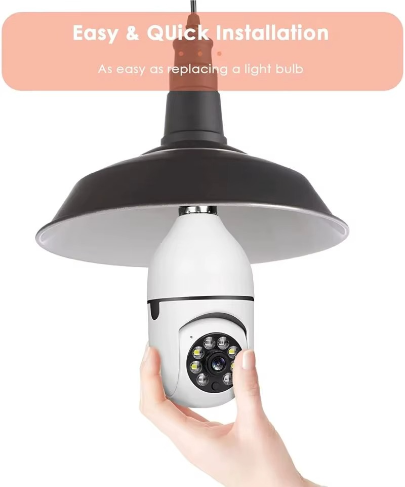 Caméra Ampoule WiFi 360° – Vision Nocturne & Surveillance Sans Fil | Guardian Lamp Camera