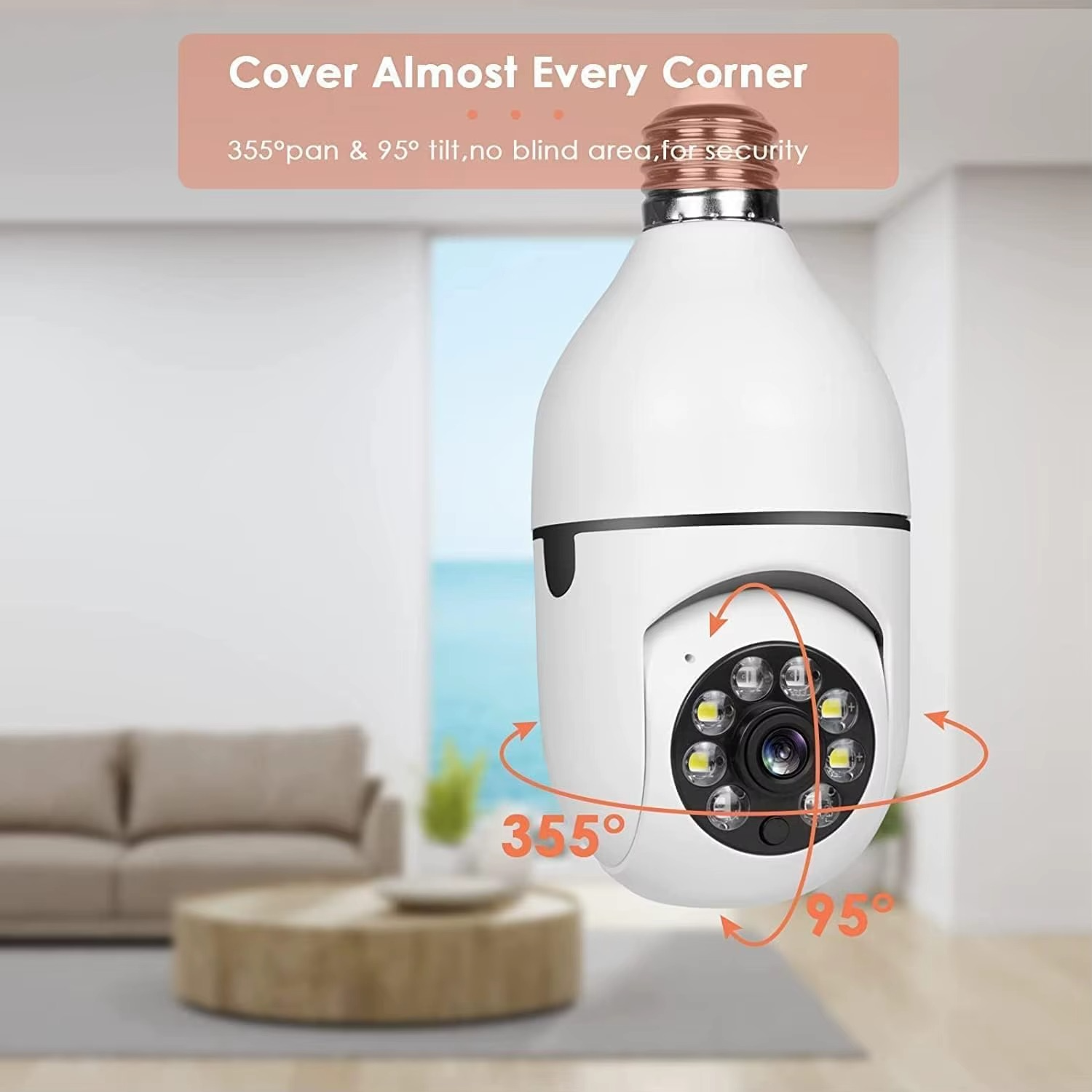 Caméra Ampoule WiFi 360° – Vision Nocturne & Surveillance Sans Fil | Guardian Lamp Camera